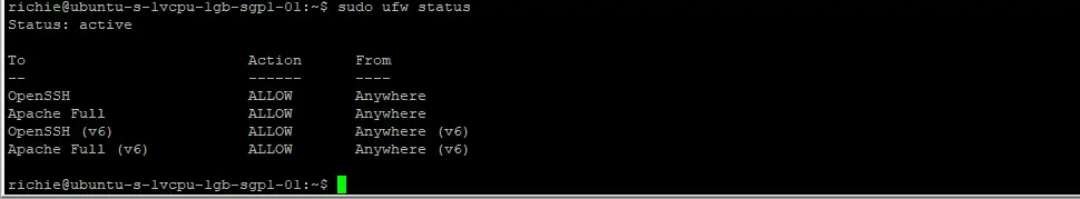 Confirm the status of UWF firewall
